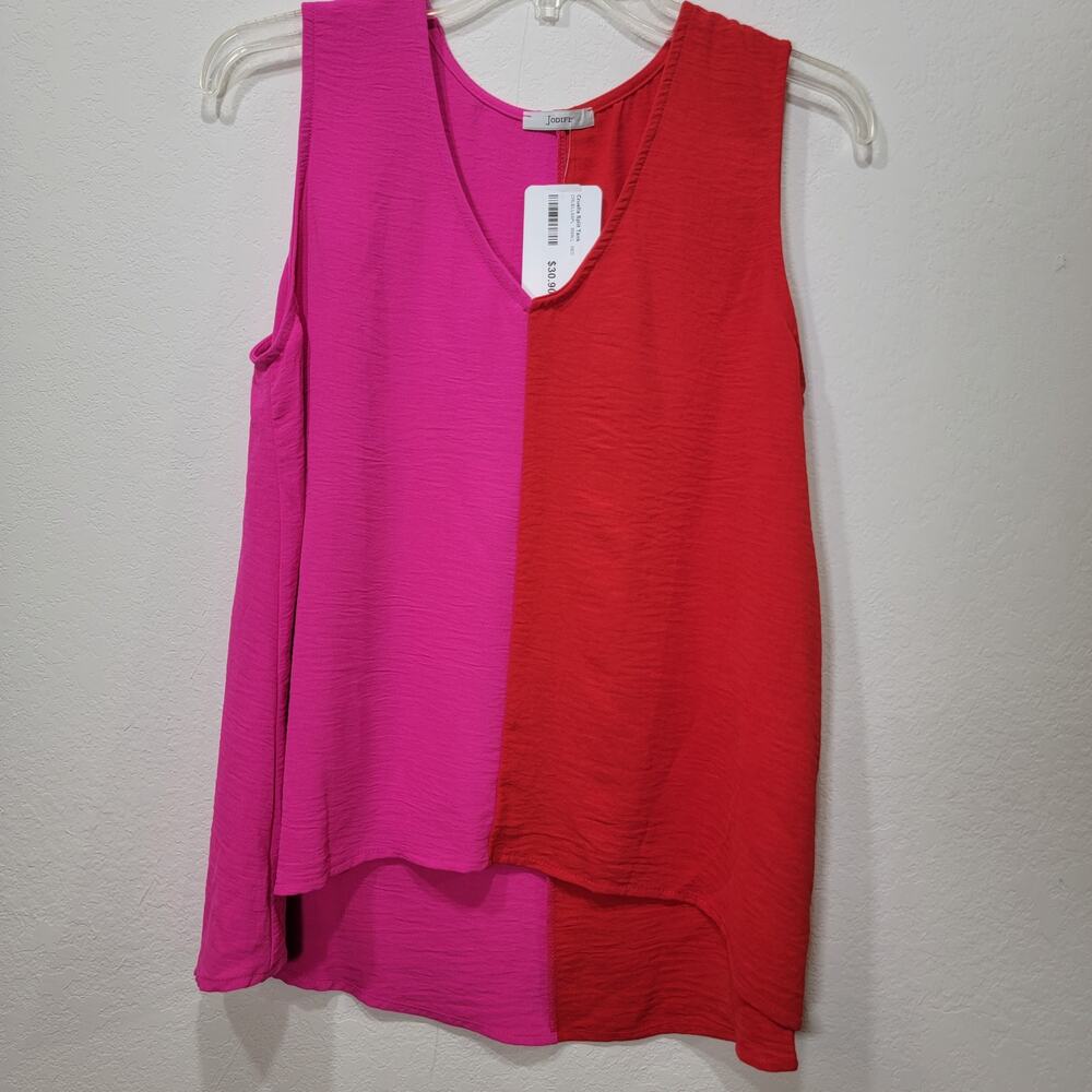 Jodifl Cruella Split Tank Top Small Pink Red New NWT Sleeveless